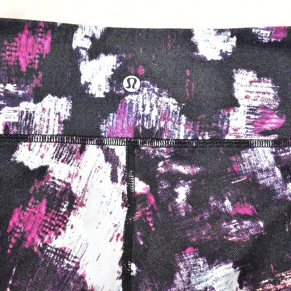 Lululemon Wunder Under Crop III Legging Size 6 Kara Blossom Yoga Black Pink - Picture 9 of 11